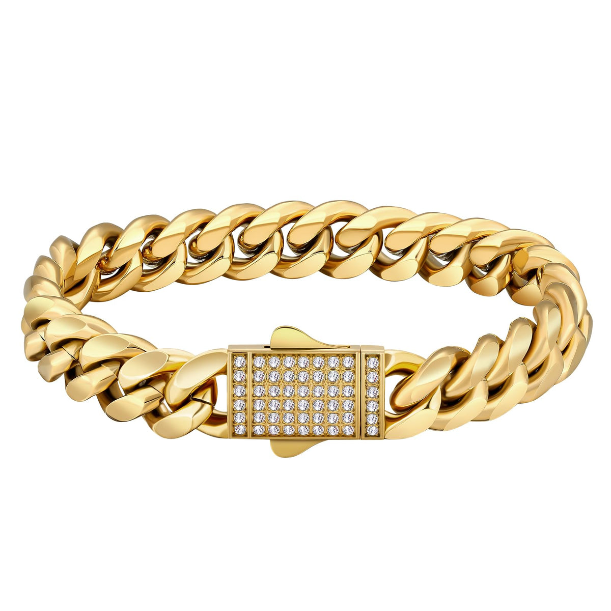 18K Gold Plated 12MM Cuban Link Bracelet