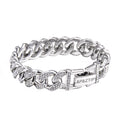 12mm Iced Out Cuban Link Bracelet - Silver